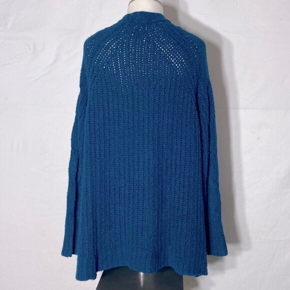 5/$25 American Eagle Outfitters Turquoise Open Front Chunky Knit Cardigan XS - Picture 4 of 13
